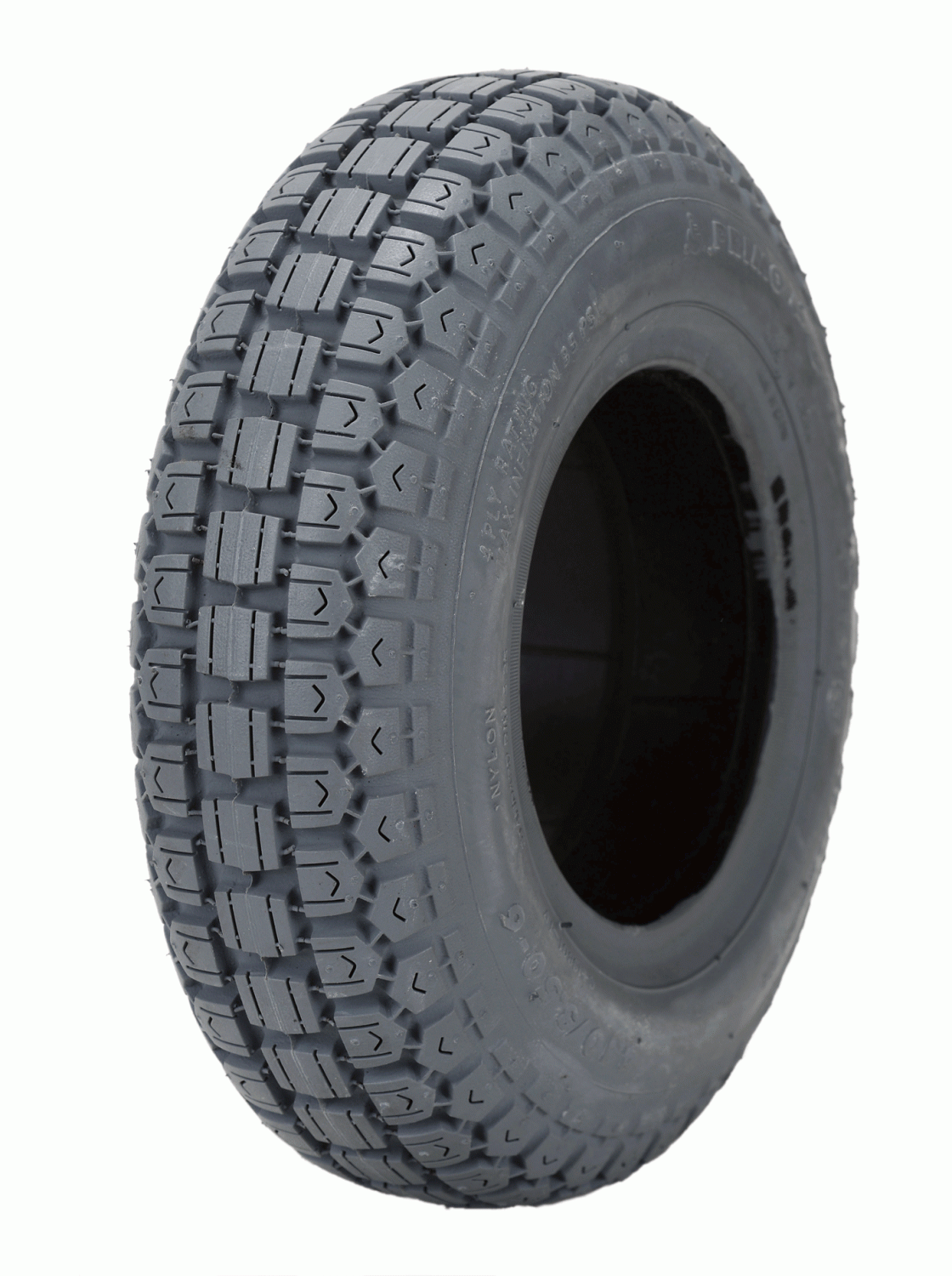 TYR300 4.10/3.506 Grey Foam Filled Tyre, SOLID Rex Imports